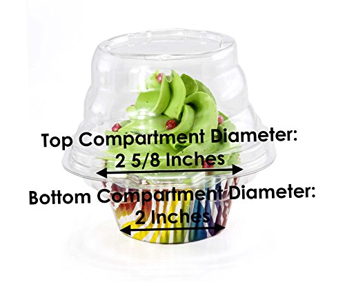 Katgely Individual Cupcake Container (Pack Of 100) - Single Compartment Cupcake Carrier Holder Box - Stackable - Deep Dome - Clear Plastic - Bpa-Free #TOP4