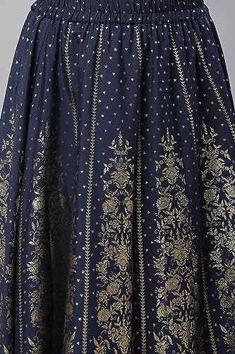 Image of Aurelia Women Polyester Printed Strechable Maxi Skirt | Ankle Length Skirt