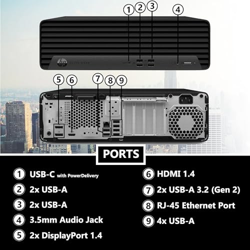 Image of HP New Elite 600 G9 Small Form Factor Desktop, Intel i5-13500 (Beats i7-11700K), 16GB RAM, 512GB SSD, HDMI, Type-C, DP, Support 4K, Wired Keyboard and Mouse, Windows 11 Pro