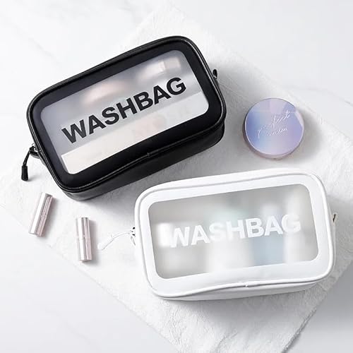 Bolsa Nécessaire Washbag Peq Transparente Maquiagem Viagem (Preta)