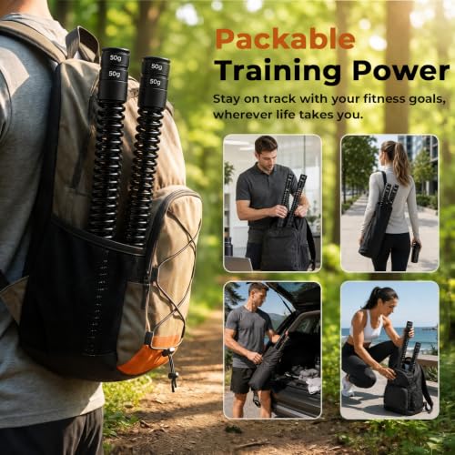Weighted Ropeless Battle Ropes, High-Resistance Portable Heavy-Duty Cordless Rope for Home Gym with Poster, Low Noise. HIIT and Low-Impact Cardio Aerobic Training for Men & Women (#Black) - image 9