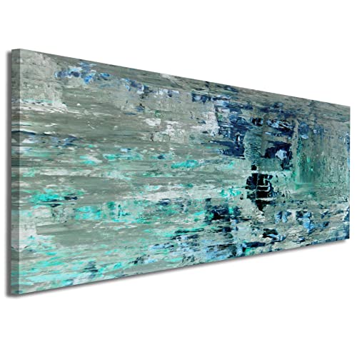 Lienzo Turquesa, verde azulado, abstracto, para pared - moderno, 120 cm de ancho - 1333 Wallfillers Cover