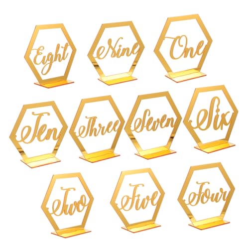 SOLUSTRE 10PCS Table Numbers for Weddings Events Elegant Reserved Signs with Modern Design for Restaurants Banquets and Parties Identification