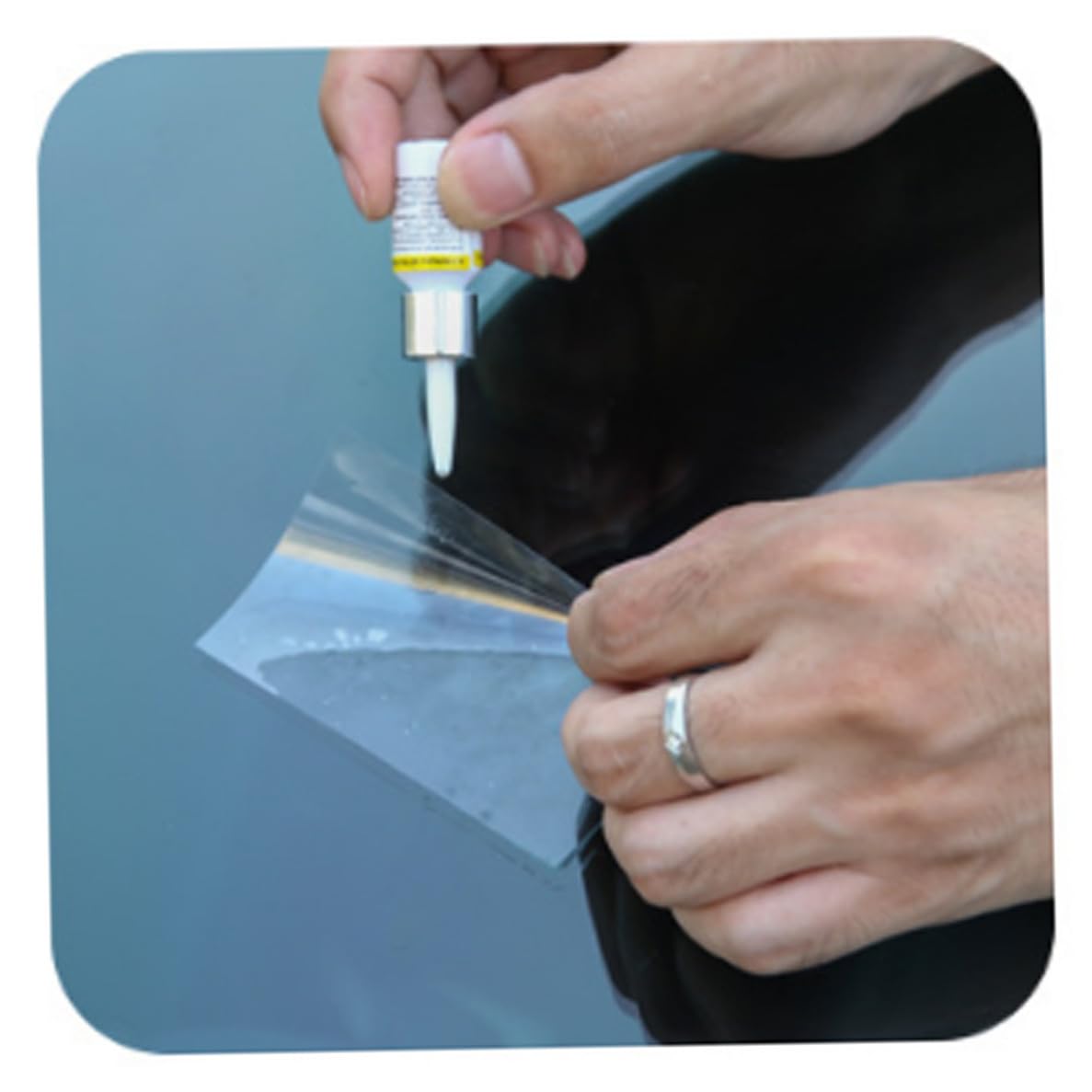 Fluido per la riparazione del vetro Colla per riparazione del parabrezza dell'auto Strumento correttore per vetro automatico Colla per del parabrezza da 3 ml