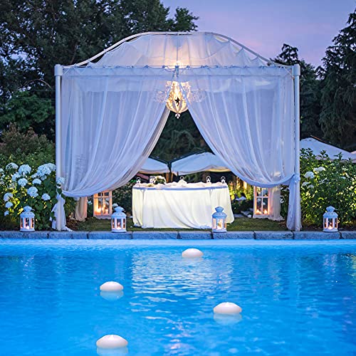 Acmee Pack Of 4 Wax Flicker Led Water Floating Candles 3 Inch Battery Operated Waterproof Flameless Floating Candles For Centerpieces, Wedding, Party, Pool (White Lights) #TOP3