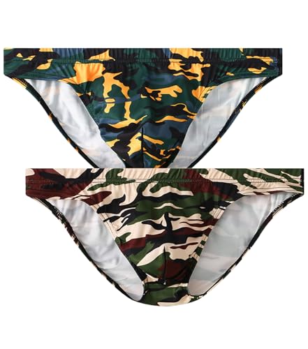 WINDAY Men Briefs Print Low Rise Bikini Briefs and Moisture-Wicking Underwear N2308