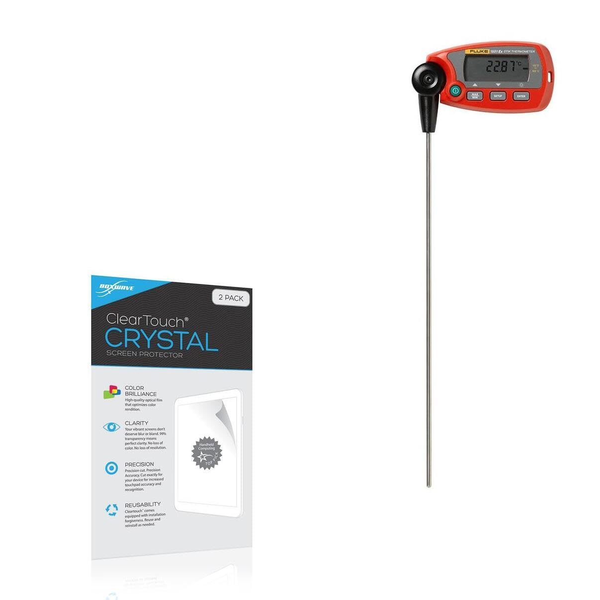 BoxWave Screen Protector Compatible with Fluke 1552a - ClearTouch Crystal (2-Pack), HD Film Skin - Shields from Scratches