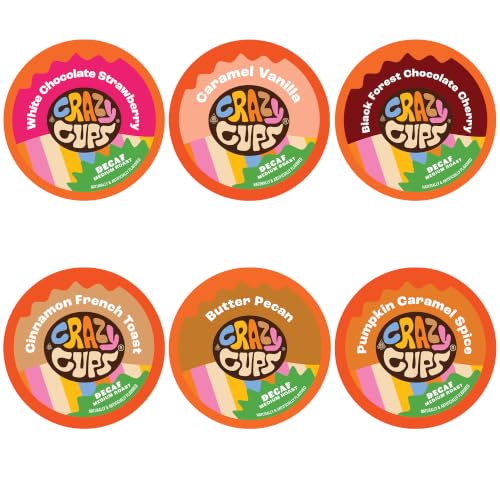 Crazy Cups Flavored Decaf Coffee Variety Pack, Hot...