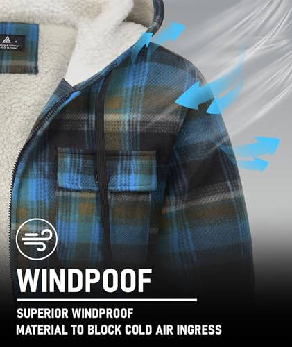 Image of GEEK LIGHTING Men's Flannel Shirts Jacket Sherpa Lined Fleece Plaid Hoodie Long Sleeve Winter Warm Coat