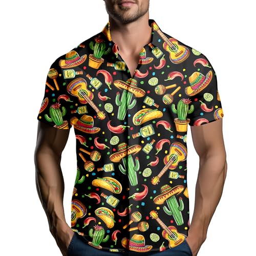 Mens Hawaiian Shirts Short Sleeve Funny Shirts Beach Shirts for Men,Button Down Hawaiian Shirt for Men