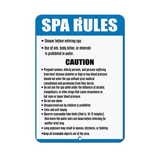 Aluminum Vertical Metal Sign Multiple Sizes Do's Don T'S Inside Spa! Follow Rules Activity Swimming All over Weatherproof Street 9x12Inches