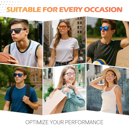 2-Pack Polarized Sunglasses for Teens & Women – UV400,Color Mirror Lenses,Matte Frame for Small Faces,Driving & Outdoor2
