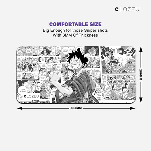 Image of Clozeu Mouse pad, Large Extended Mousepad - 585mm x 280mm, Non-Slip, Spill-Resistant Desk Mat with Special-Textured Surface for Gaming, Office & Home