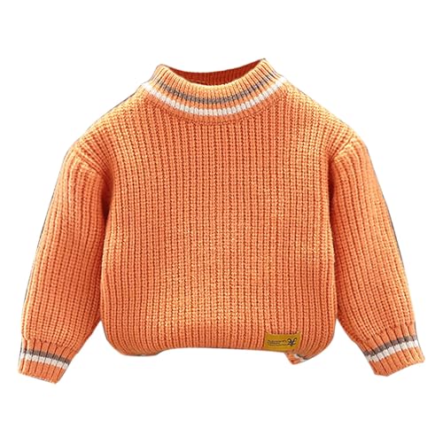 Toddler Crochet Knit Sweater Long Sleeve Pullover Sweater Ribbed Soft Fall Winter Plain Turtleneck Tops for Baby