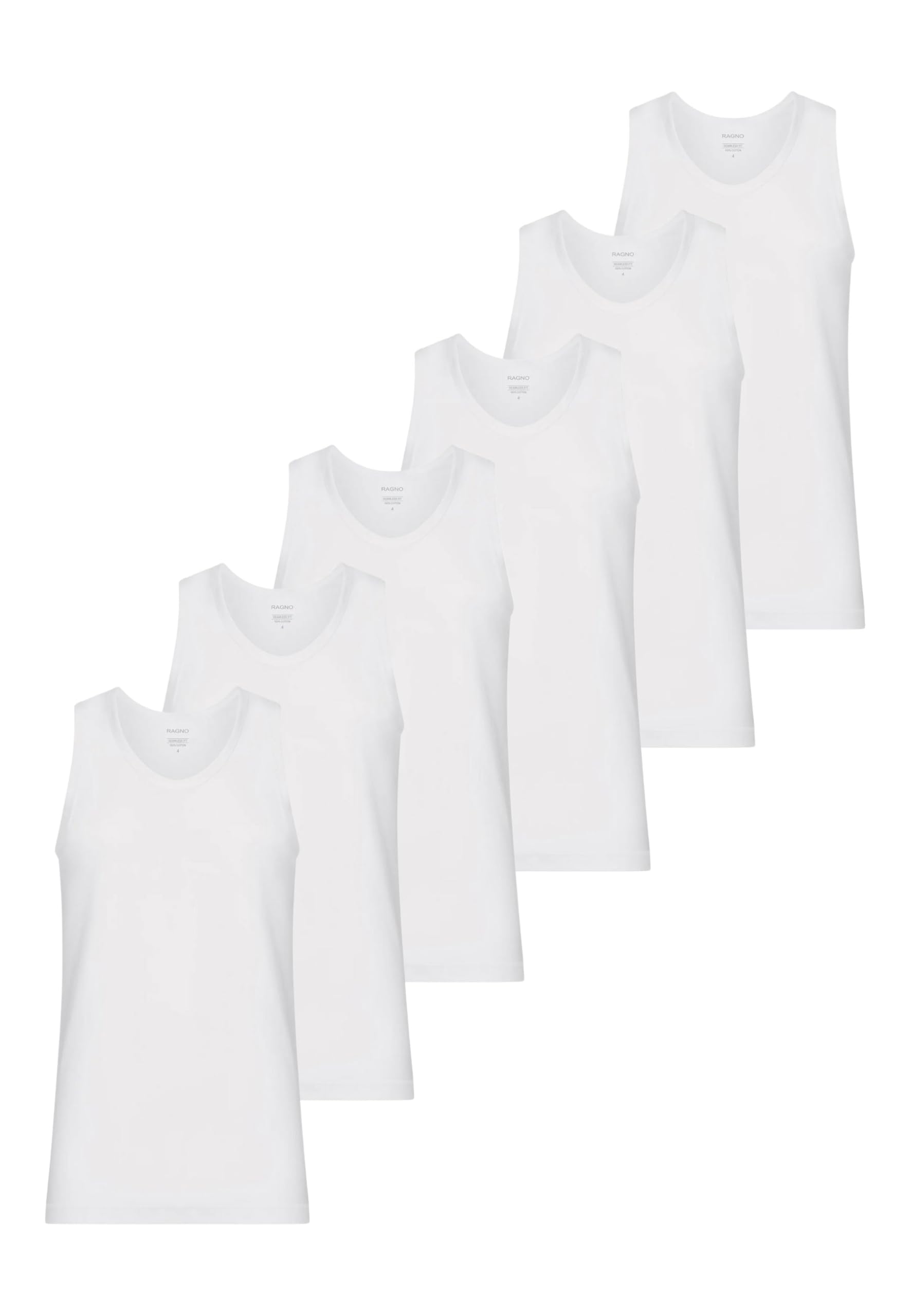 RAGNO 6 Canottiera Bipack Spalla Larga Uomo 100% Cotone 601412