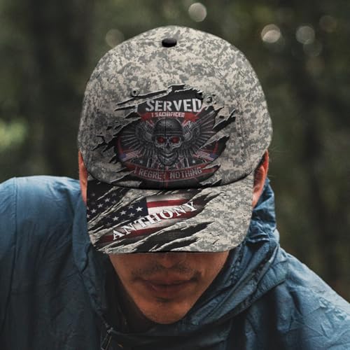 Image of Skull Cap, Gifts for Men, Skull Us Flag Skeleton Gothic Horror, Black Baseball Cap, Adjustable Caps Sun Hat