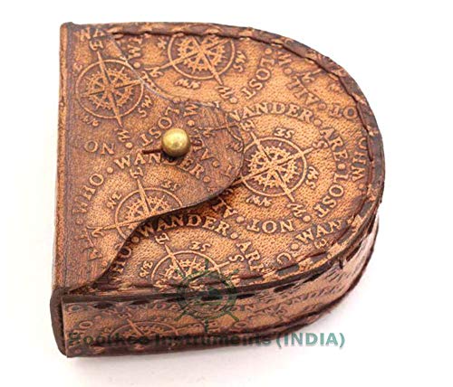 RII Pocket Brass Compass, Nautical Navy Compass for Camping, Travelling, Hiking, Boating, Gifting Compass for Wedding, Birthday, Anniversary, Valentine’s Day for Loved Ones with Imprinted Leather Case - Image 5