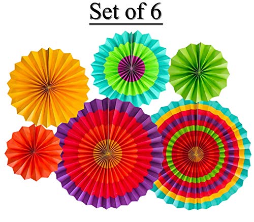 Image of AMFIN (Pack of 8) Happy Diwali Diya Shape Foil Balloon with Paper Fan - Multi