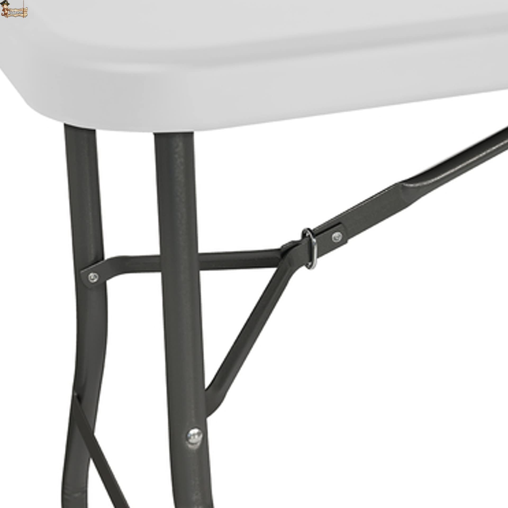 BricoLoco.com Mesa Plegable Comedor Camping, jardín, terraza, Catering. 2,4 MTS. Capacidad hasta 12 comensales. Estructura en Acero. Asa Transporte. (Largo 2,4 MTS.)