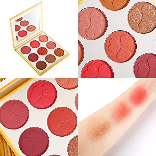 De'lanci Blush Highlighter Palette, High Pigment Face Blush Pallet For Teens, Shimmer Matt Face Powder Kit, Cheek Base Foundation Pressed Powder Pallet, Facial Beauty Cosmetic Makeup Blush Christmas Makeup #TOP4