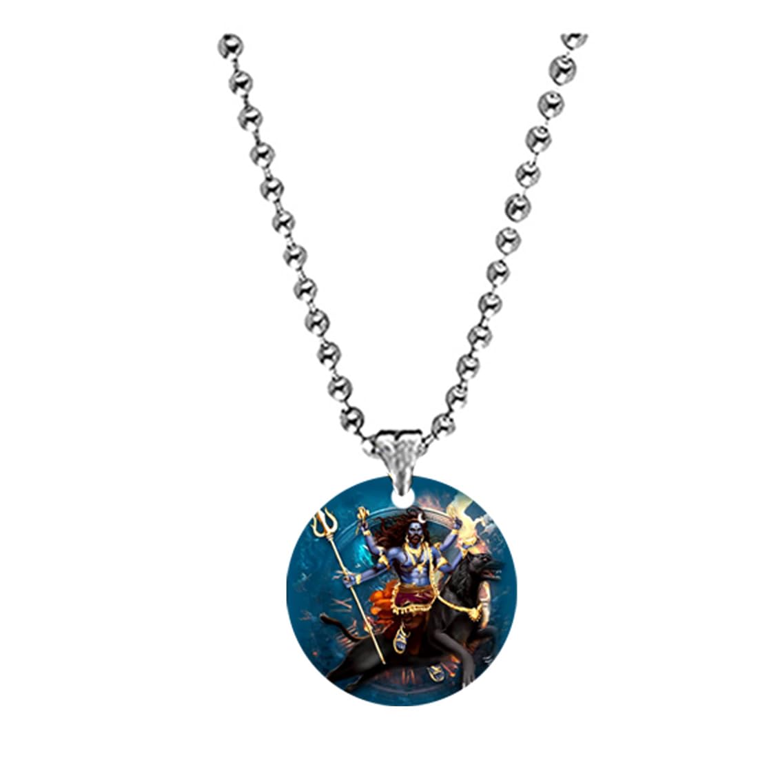 Abhiora FashionLord Kaal Bhairav with Vahan Dog Bead Chain Blue Acrylic Pendant for Men Women | Religious Spiritual Symbolic Charm for Gifting and Personal Styling-image-34