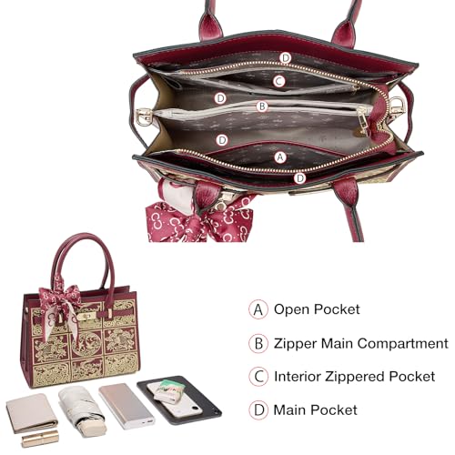 Image of FOXLOVER Medium Tote Bag for Women Designer Vintage Satchel Handbags Top-handle Purses