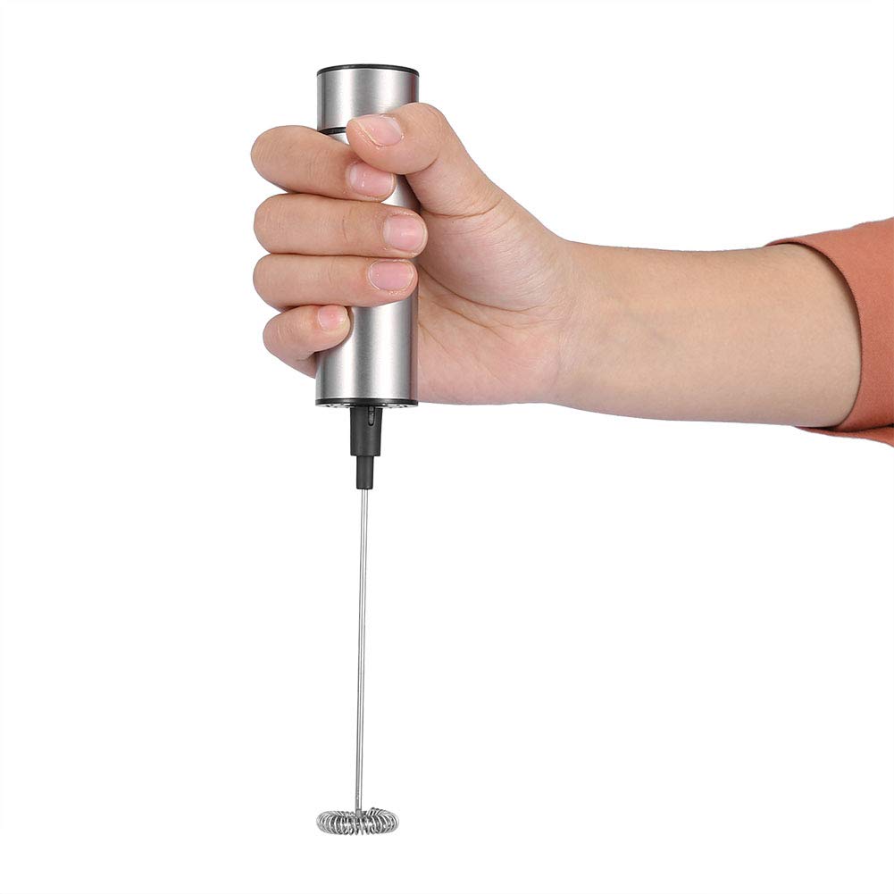 Stainless Steel Milk Frother, Drink Mixer, Electric Handheld for Coffee Latte
