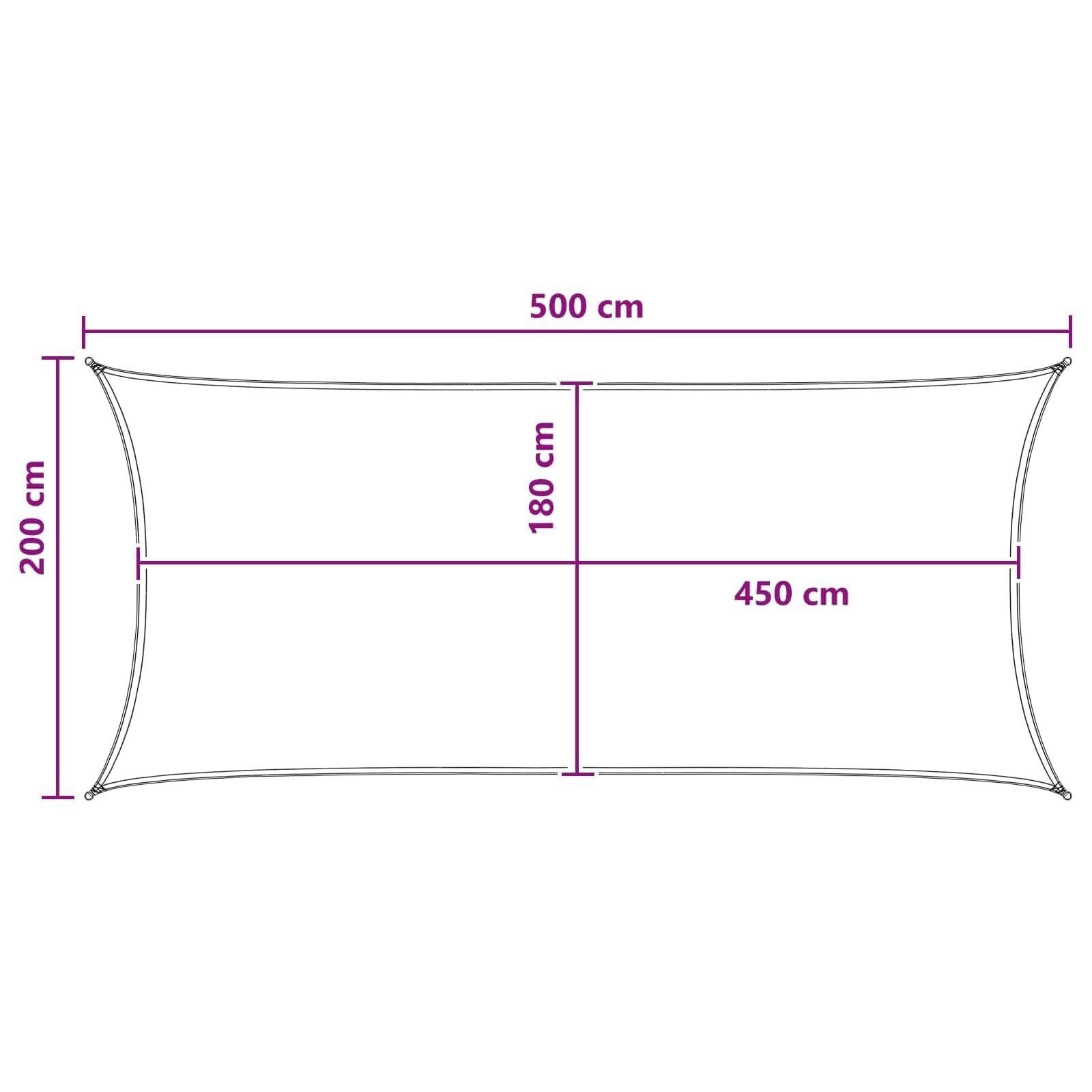 Voile d'ombrage - Filet d'ombrage - 2 x 5 m - Jaune et blanc