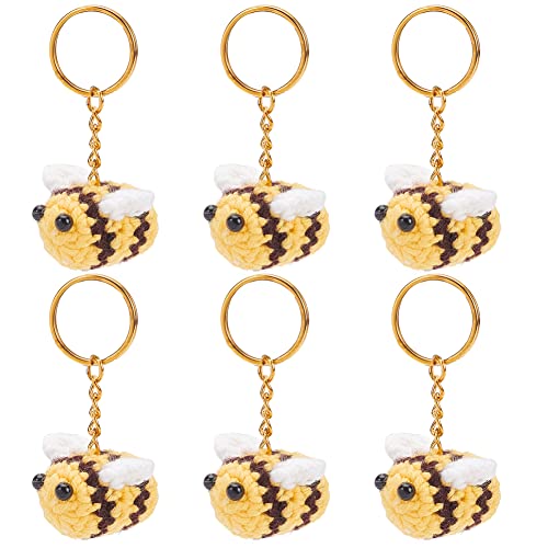 nbeads 6 Stück Häkeln Biene Schlüsselanhänger, Stricken 3D Kawaii Hummele Schlüsselanhänger Nette Auto Schlüsselring Charm Handgemachter Schlüsselanhänger Zubehör Geldbörse Anhänger für Tasche nbeads 6 Stück Häkeln Biene Schlüsselanhänger, Stricken 3D Kawaii Hummele Schlüsselanhänger Nette Auto Schlüsselring Charm Handgemachter Schlüsselanhänger Zubehör Geldbörse Anhänger für Tasche