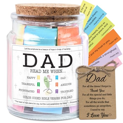 NewEleven-Fathers-Day-Gifts-For-Dad-Birthday-Gifts-For-Dad-From-Daughter-Son-New-Dad-Gift-Bible-Jar-For-Dad-Decorative-Glass-Inspirational-Scripture-Jar-with-92-Bible-Verse NewEleven Fathers Day Gifts For Dad Birthday Gifts For Dad From Daughter Son New Dad Gift Bible Jar For Dad Decorative Glass Inspirational Scripture Jar with 92 Bible Verse