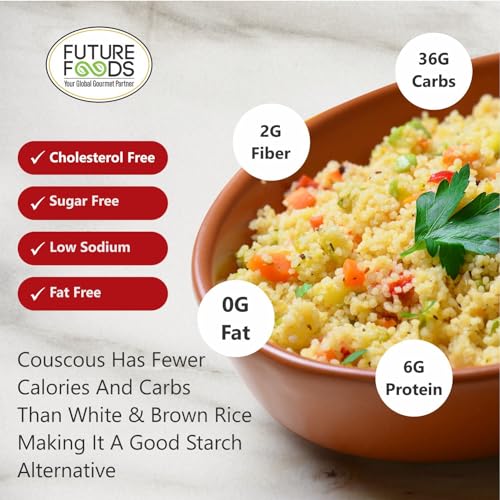 Image of Future Foods Semolina Couscous 450g (Pack of 2) | Mild and Neutral Taste | Light and Fluffy Texture | Good Fiber Source | with Multiple Health Benefits | Helps Lower Cholesterol
