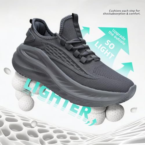 Image of Pozvnn Mens Walking Shoes Fashion Tennis Walking Slip on Sneakers Casual Gym Workout Lightweight Comfortable Trainers