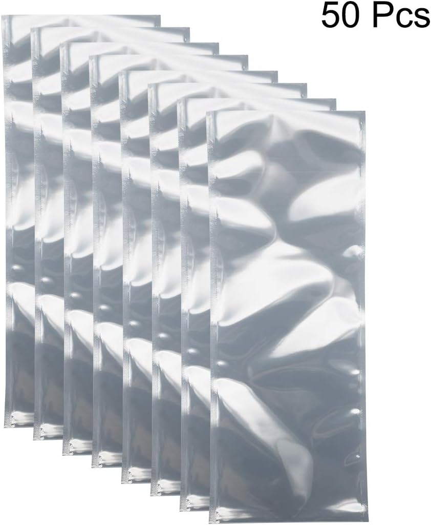 uxcell 50 PCS Anti Static Bag Shield Shielding Bag, Flat Open Top, 4.7" x 12.2" - Image 3