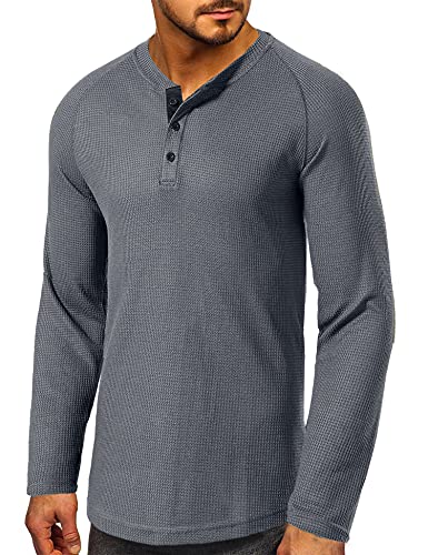 Merino Langarmshirt Herren 100% - Henley-Stil Mit K Produktbild-Vorschau 5
