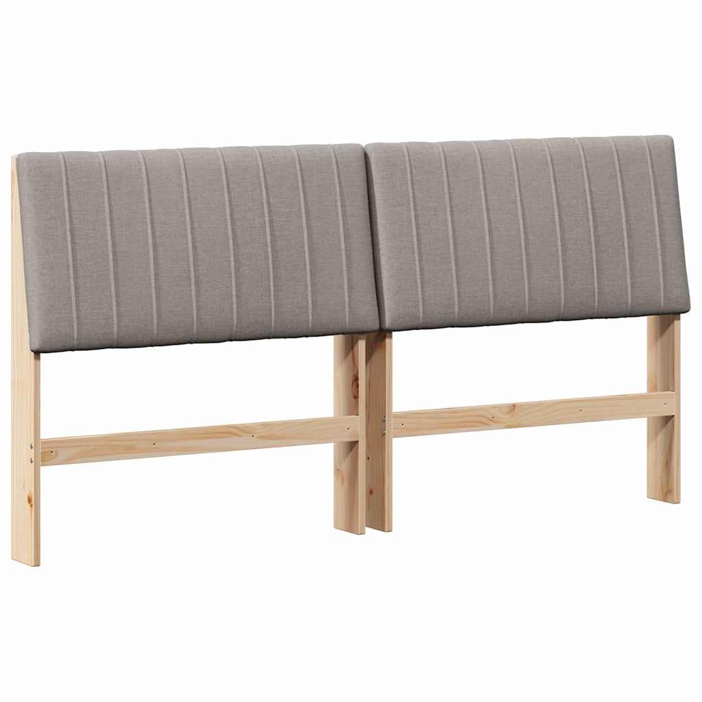 Tête de lit capitonnée taupe 180 cm pin massif