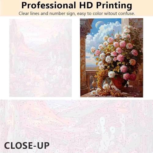 Peinture numéro adulte fleur et nuage évadez-vous avec les loisirs créatifs - 4