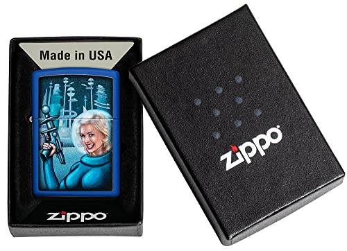 Encendedor Zippo Retro Azul Mate miniatura 5