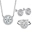April-Necklaces/Stud Earrings/Rings Set