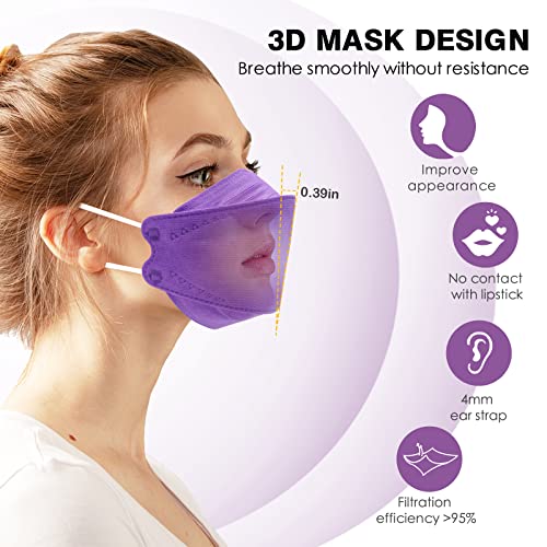 Image of KN95 Face Masks 50 Pack 4 Layers Tie Dye Breathable Safety Respirator Multicolor Cup Dust Disposable KN95 Mask Adult