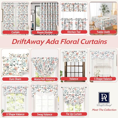 Driftaway B09F8L4PJS_CA NARF Ada Botanical Print Lined Flower Leaf Tie Up Curtain Thermal Insulated Privacy Blackout Window Adjustable Balloon Curtain Shade Rod Pocket Single 31 Inch thumb #4