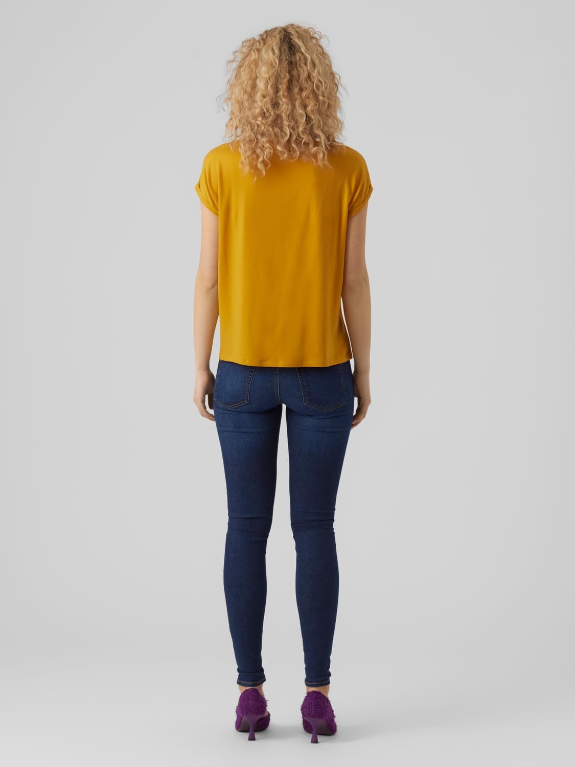 VERO MODA Vmava Plain Ss Camiseta Mujer