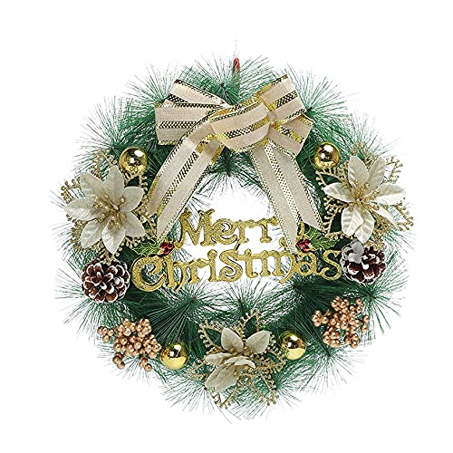 Couronne de Noël artificielle de porte avec nœud papillon et baies FL (A)