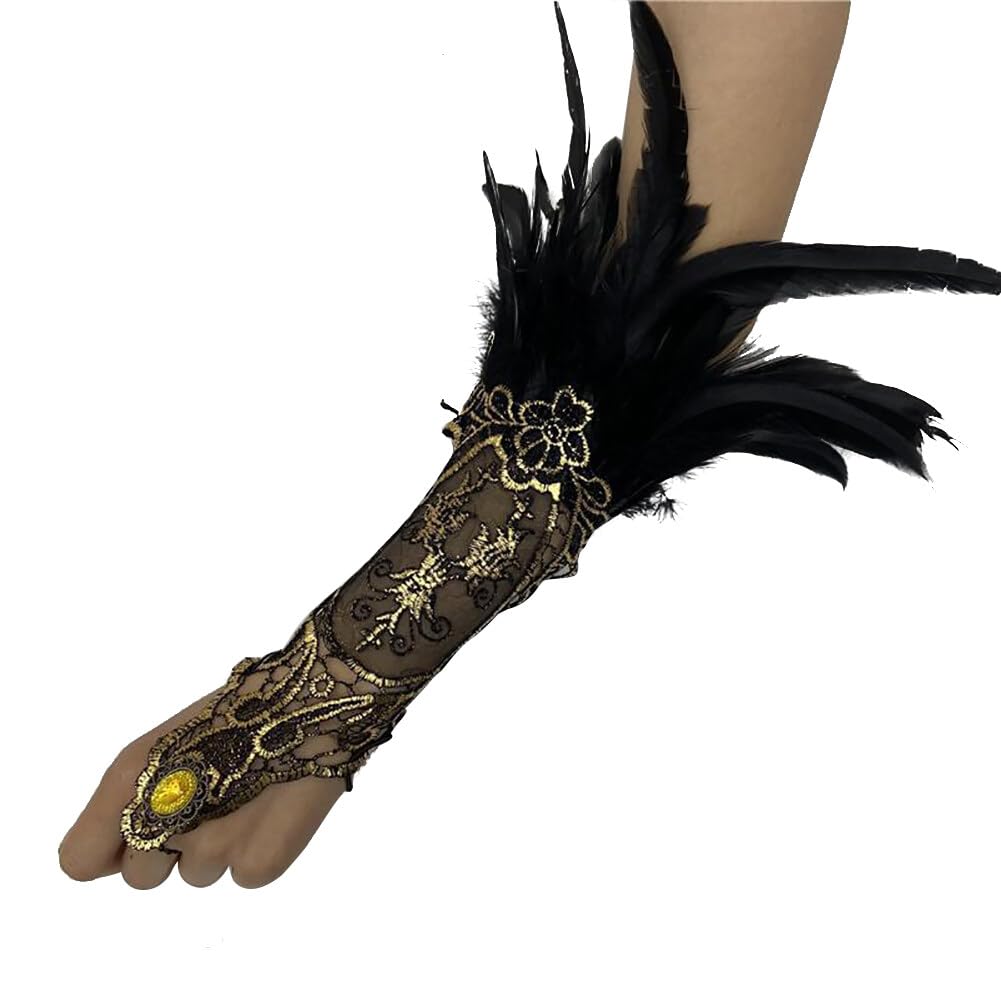 TRADERPLUS Gants Sans Doigts Squelette Fleur De Rose Gothique - Chaleureux Halloween Day Of The Dead