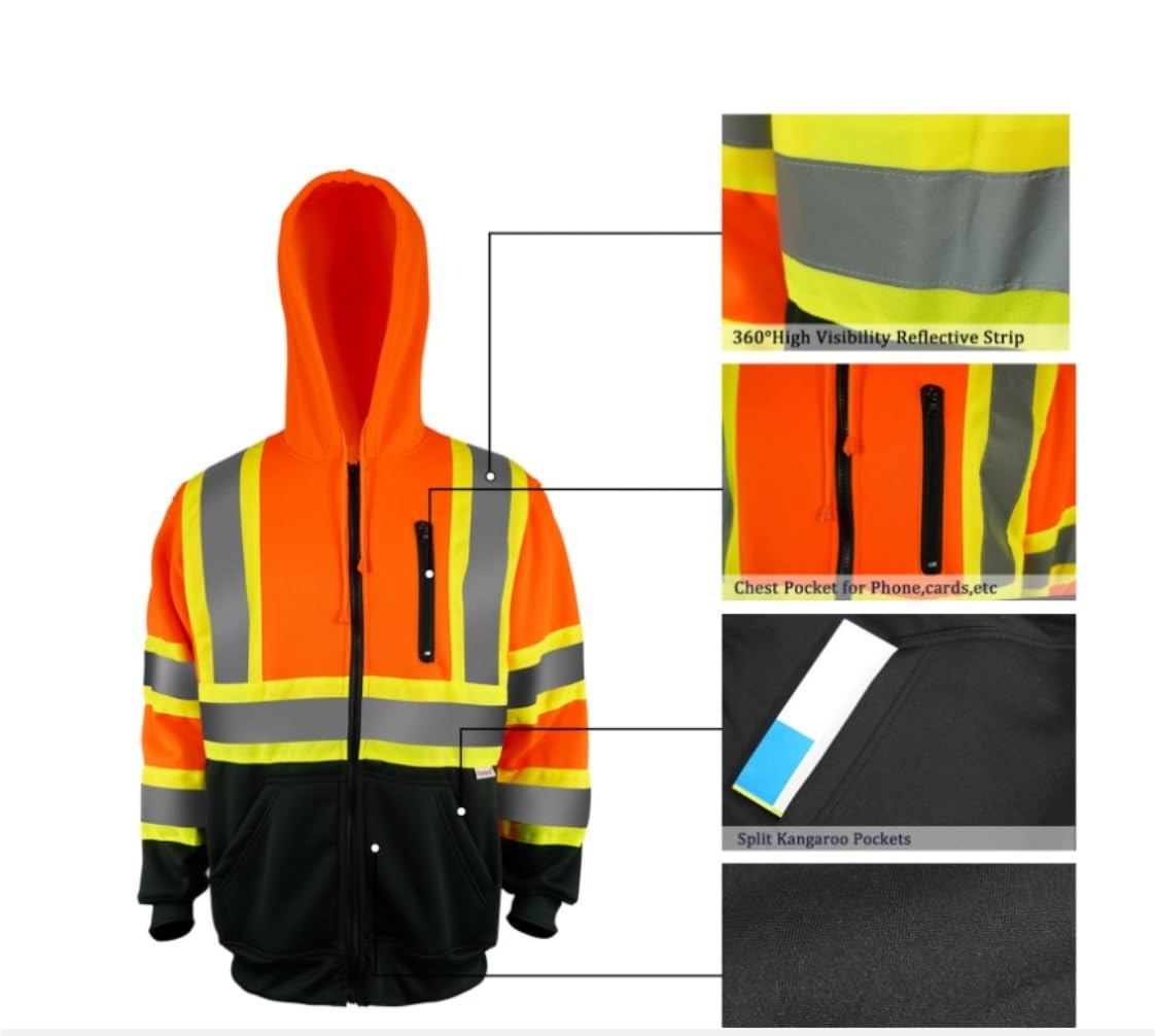 Chaleco de Alta Visibilidad Chaleco Reflectante Sudadera De Advertencia For Construcción De Carreteras, Ropa Reflectante De Terciopelo De Un Solo Lado Chaleco de Trabajo Chaleco de Seguridad