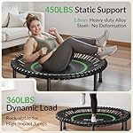 BCAN 450LBS/550LBS Foldable Mini Trampoline, 40"/48" Adult Fitness Trampoline with Durable Bungees, Stable & Quiet Exercise Rebounder,Great Mini Trampoline for Indoor/Garden Workout - Image 3
