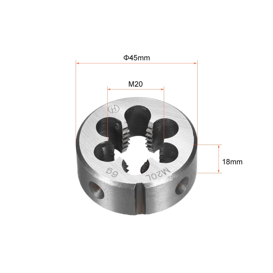 sourcing map M20 x 2.5 Filière Filetage Gauche Main Métrique Machine HSS Acier Haut Vitesse