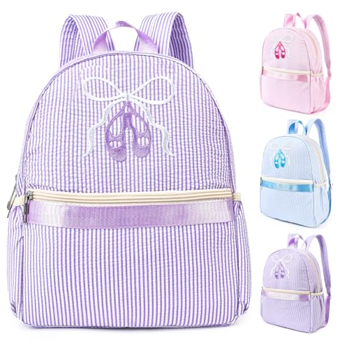 KUIRAN Dance Backpack for Girls 7L Cute Dance Bag for Dancer Lightweight Small Gym Sport Weekender Ballet Travel Bag Purple