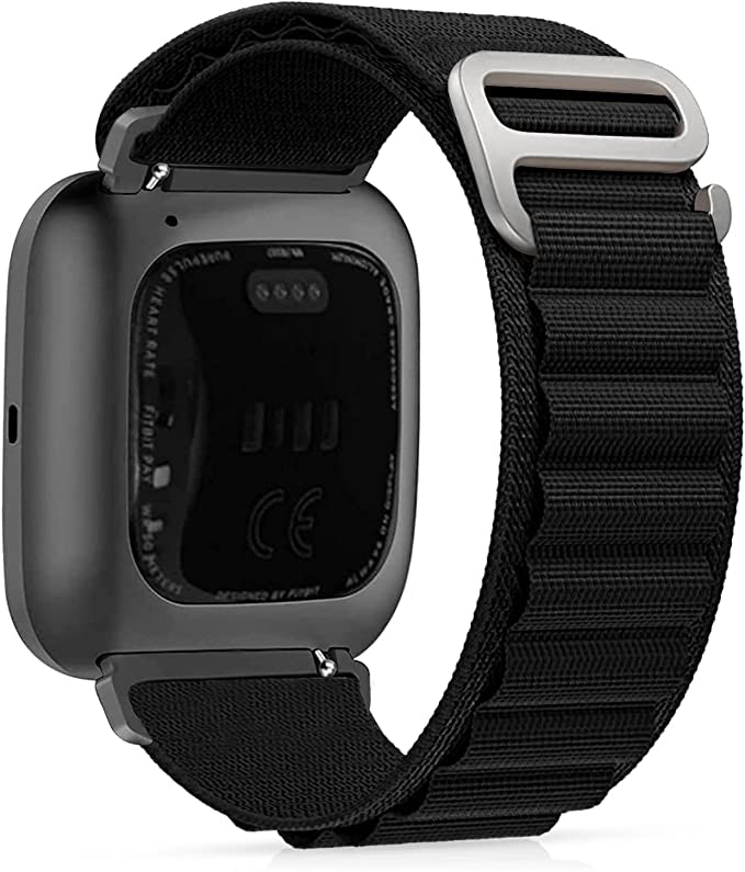 Alpine Loop Band Compatible with Fitbit Versa 2 Bands/Versa/Versa Lite/Versa SE/boAt Xtend Replacement Stretch Nylon Sport Strap Woven Wristband for Women Men-image-3