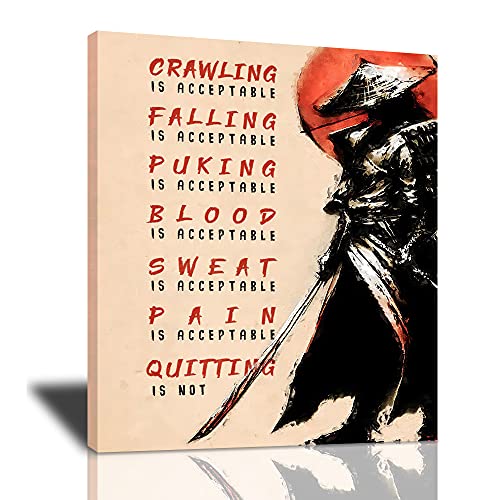 Armored Samurai Hero Canvas Wall Art Acceptable Canvas Painting For Wall Cool Prints Quotes Retro Japanese Artwork Inspirational Colorful Poster Framed Wall Decor For Bedroom Living Room 16x20 Inch