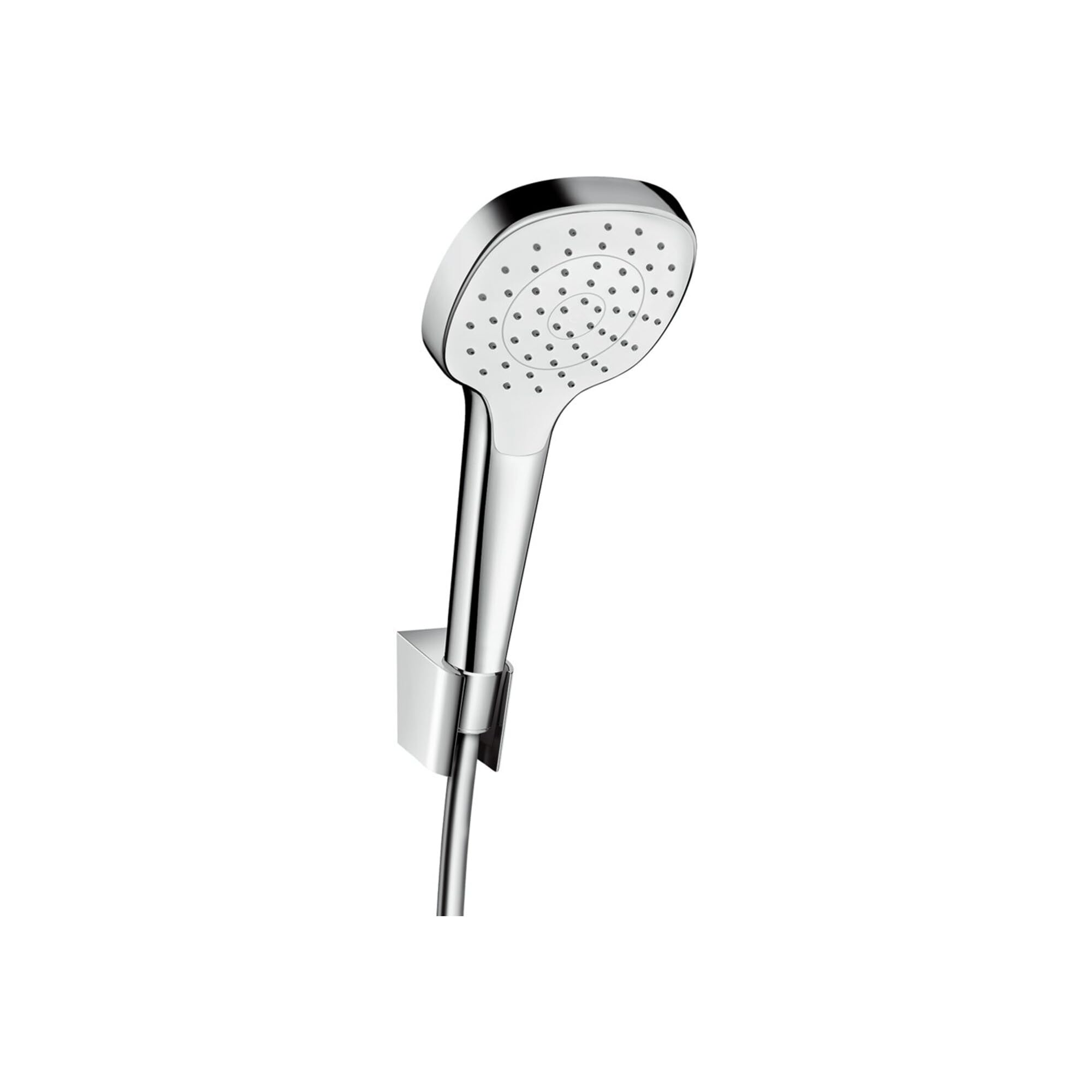 hansgrohe Zestaw prysznicowy Croma Select E, słuchawka prysznicowa z wężem i uchwytem, słuchawka prysznicowa z 1 rodzajem strumienia, biała/chrom